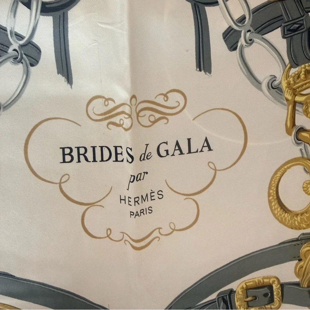 Hermes Brides de Gala 100% Silk Scarf in Blue